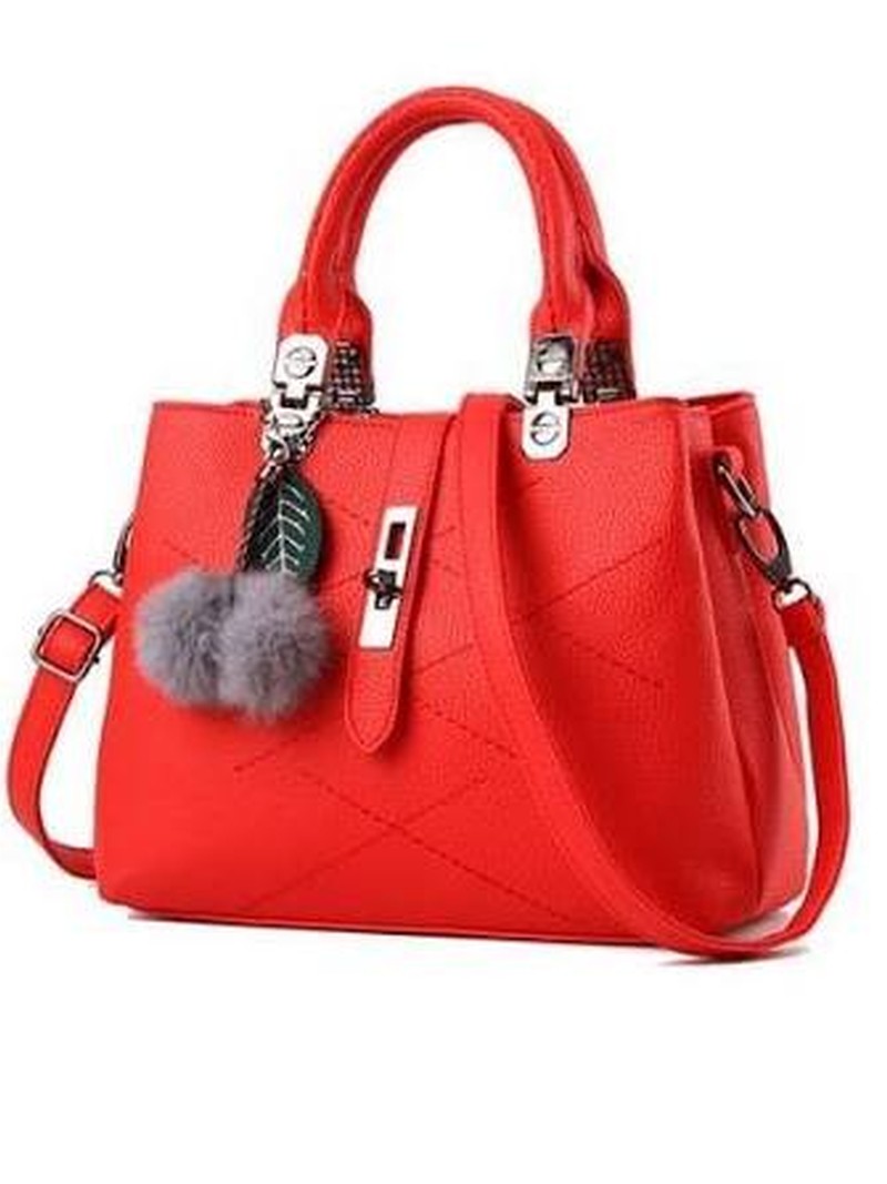 Red Structured Handbag
